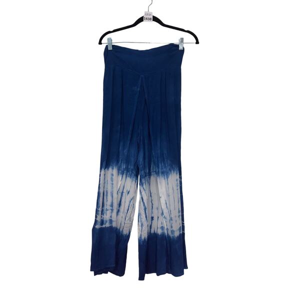 Tie Dye Pants, Flowy,  Above The Ankle, Blue, Tie Dye Pants, S, Blue, White - Picture 1 of 2
